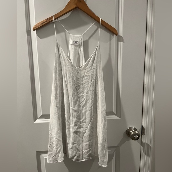 Mod Boutique Dresses & Skirts - MOD Boutique Mini Dress/beach dress is white and grey stripe